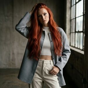 Quince Eco-Knit Milano Stitch Oversized Shirt Jacket XS Heather Gray